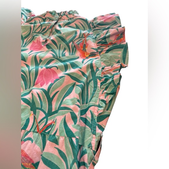 Banjanan Bulbul Tulip & Bird Print Mini Dress Size Small - Picture 11 of 13